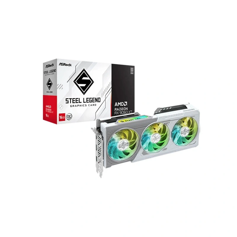 کارت گرافیک ای ام دی مدل RX 9060 XT Steel Legend حافظه ۱۶ گیگابایت کارت گرافیک ای ام دی مدل RX 9060 XT Steel Legend حافظه ۱۶ گیگابایت